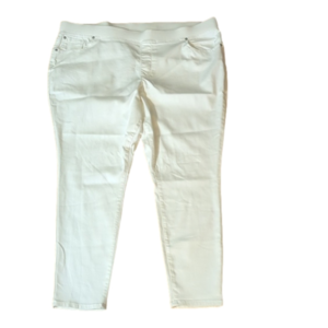 Terra & Sky 3X white pull on skinny chino pants